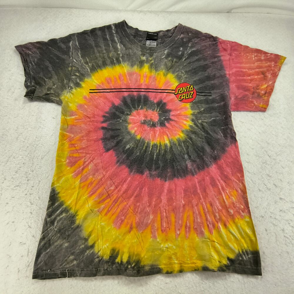 Santa Cruz Casual Crew Neck Short Sleeve Graphic Shirt Mens Size L Tie Dye - Picture 2 of 10